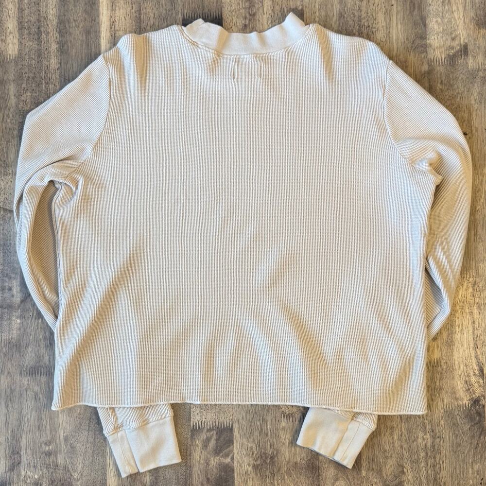 MATE Spencer Thermal Shirt Waffle Knit Crewneck Long Sleeve Bone Women’s Large - Picture 8 of 9